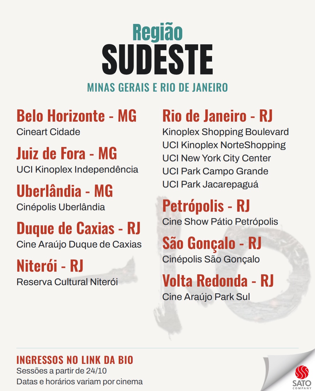 GODZILLA MINUS ONE ESTÁ DE VOLTA! ​ INGRESSOS NO LINK DA BIO! Se você…
